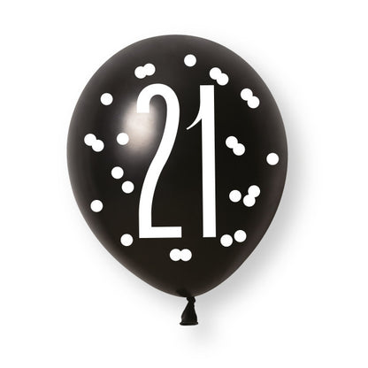 21st Birthday Black & Gold Mixed Balloons