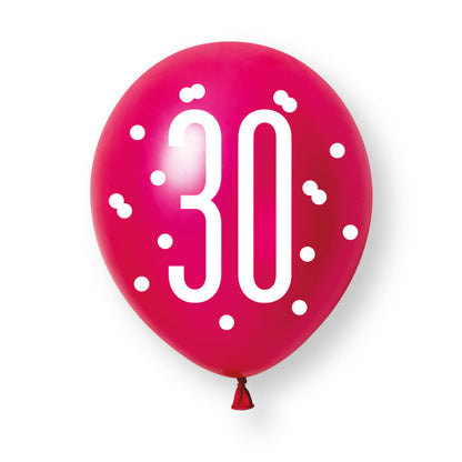 30th Birthday Pink & Purple Mixed Balloons