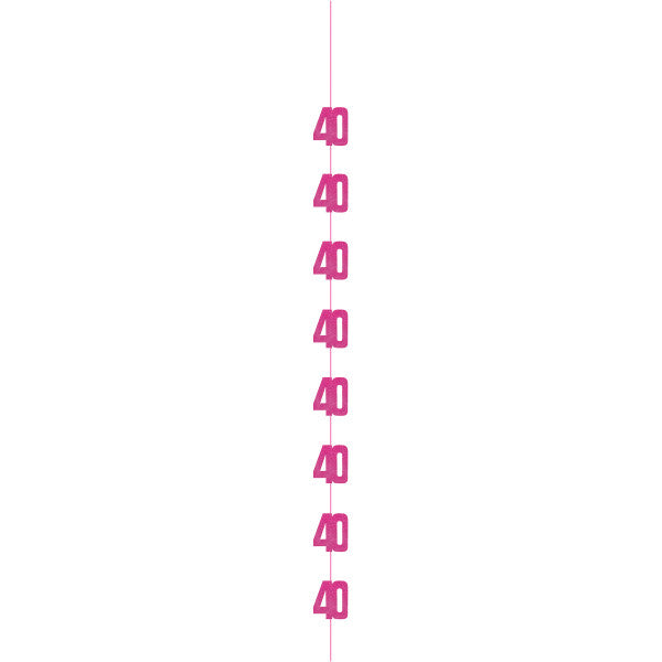 40th Birthday Pink Hanging Strings
