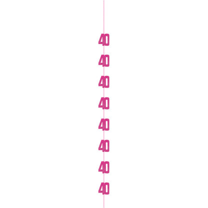 40th Birthday Pink Hanging Strings
