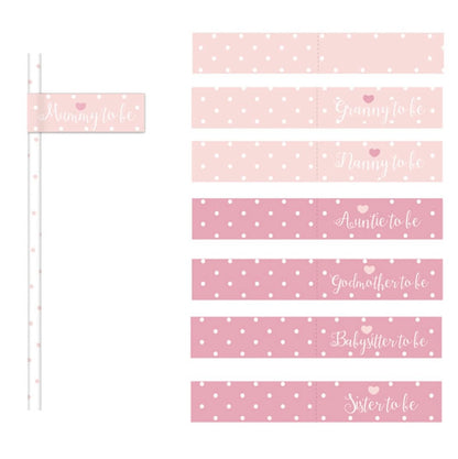 Pink Paper Guest Straws