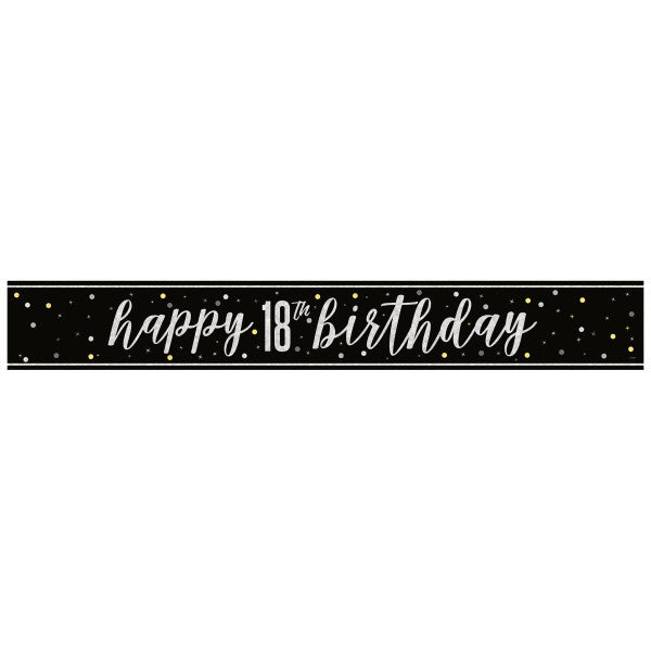 18th Birthday Black Banner