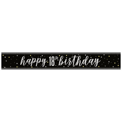 18th Birthday Black Banner
