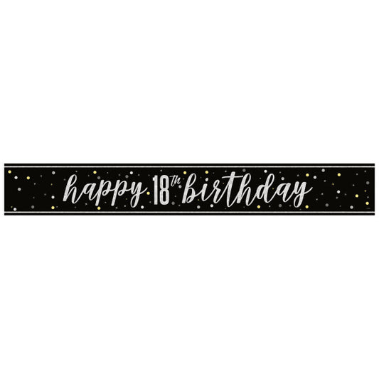 18th Birthday Black Banner