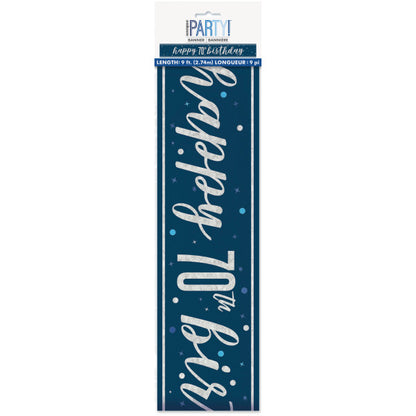 70th Birthday Navy Blue Banner
