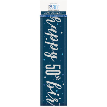 50th Birthday Navy Blue Banner