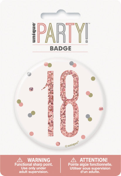 18th Birthday Rose Gold Badge