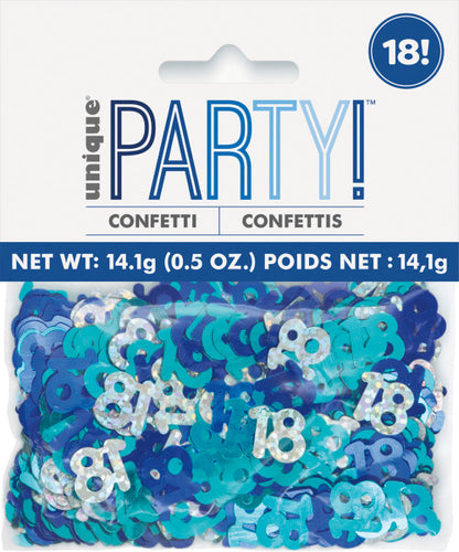 18th Birthday Blue Mixed Table Confetti