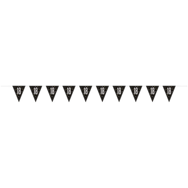 18th Birthday Black Bunting
