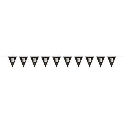 18th Birthday Black Bunting
