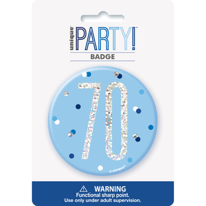 70th Birthday Blue Badge