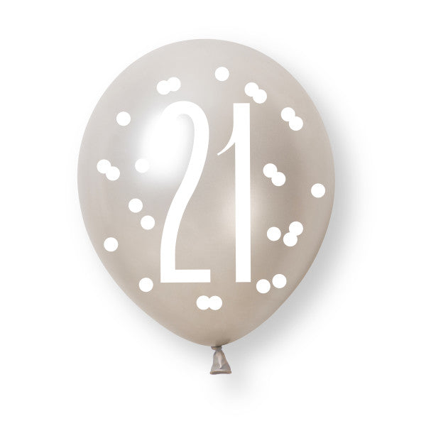 21st Birthday Black & Gold Mixed Balloons