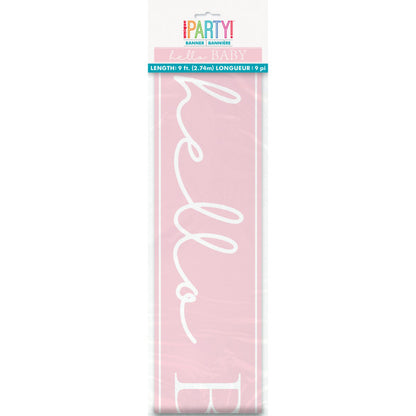 Pink Hello Baby Banner