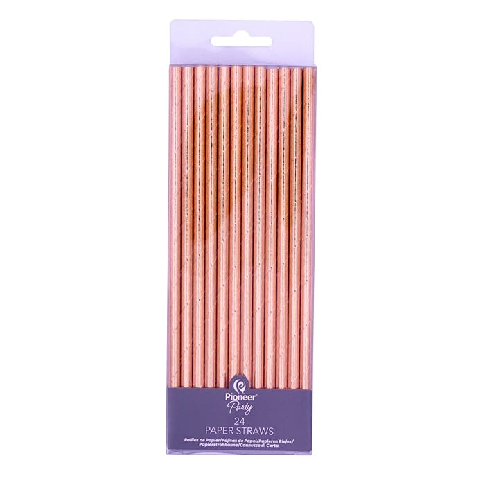 Rose Gold Paper Straws