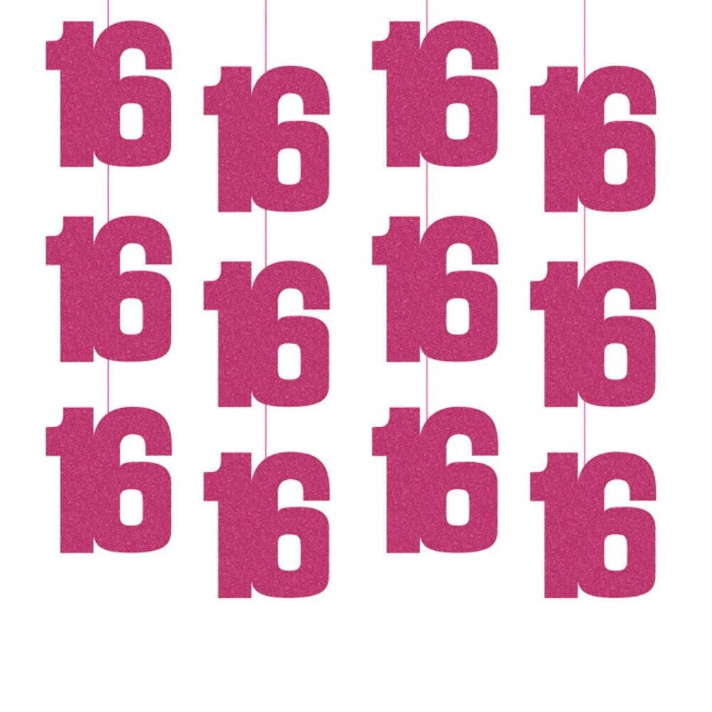 16th Birthday Pink Hanging Strings