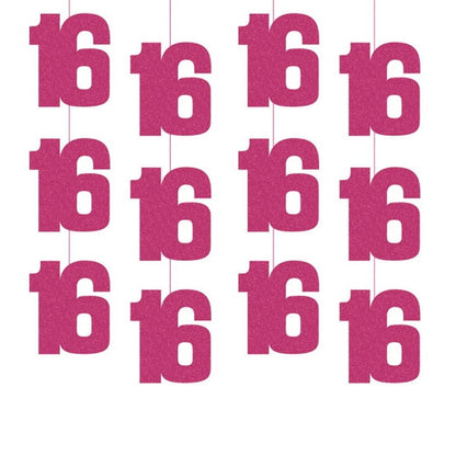 16th Birthday Pink Hanging Strings