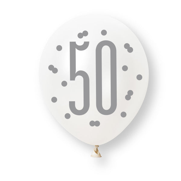 50th Birthday Pink & Purple Mixed Balloons