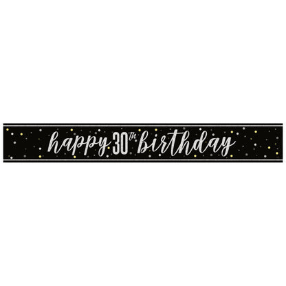 30th Birthday Black Banner