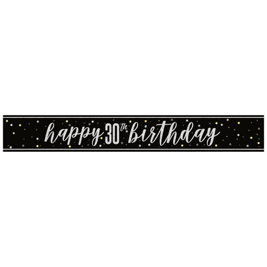 30th Birthday Black Banner