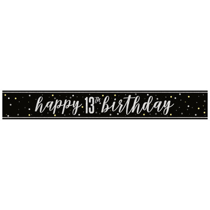 13th Birthday Black Banner