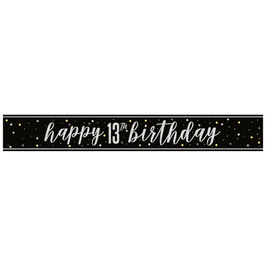 13th Birthday Black Banner