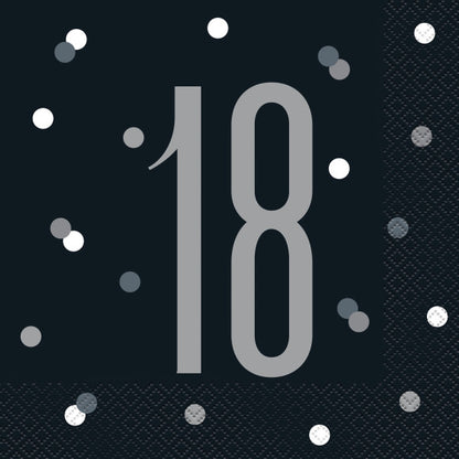 18th Birthday Black Napkins