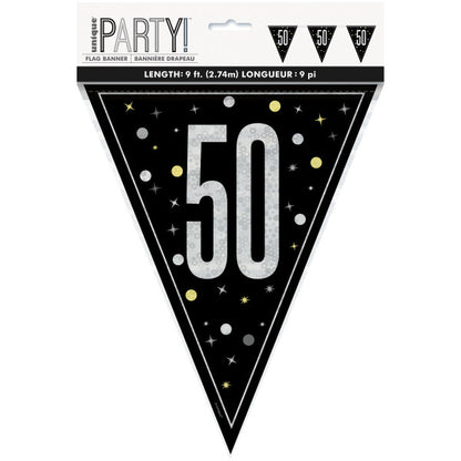 50th Birthday Black Bunting