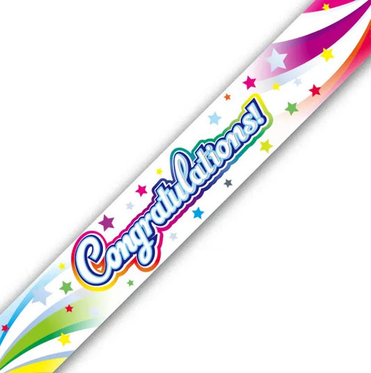 Congratulations Foil Swirl Banner