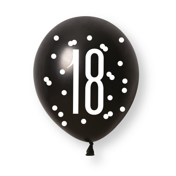 18th Birthday Black & Gold Mixed Balloons