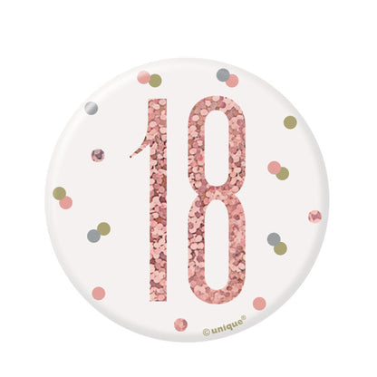 18th Birthday Rose Gold Badge
