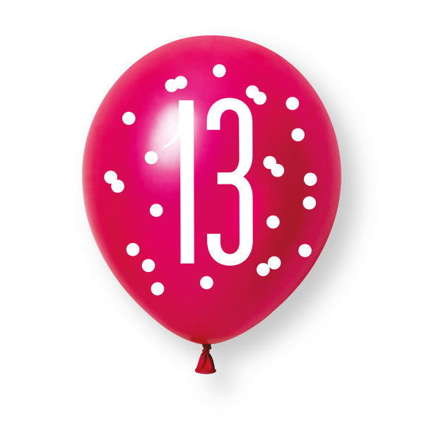 13th Birthday Pink & Purple Mixed Balloons