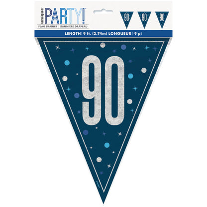 90th Birthday Navy Blue Bunting