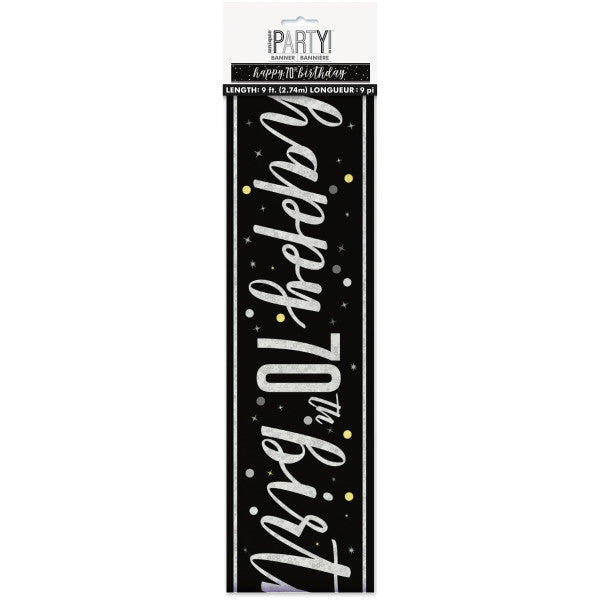 70th Birthday Black Banner