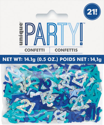 21st Birthday Blue Mixed Table Confetti