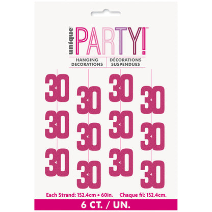 30th Birthday Pink Hanging Strings