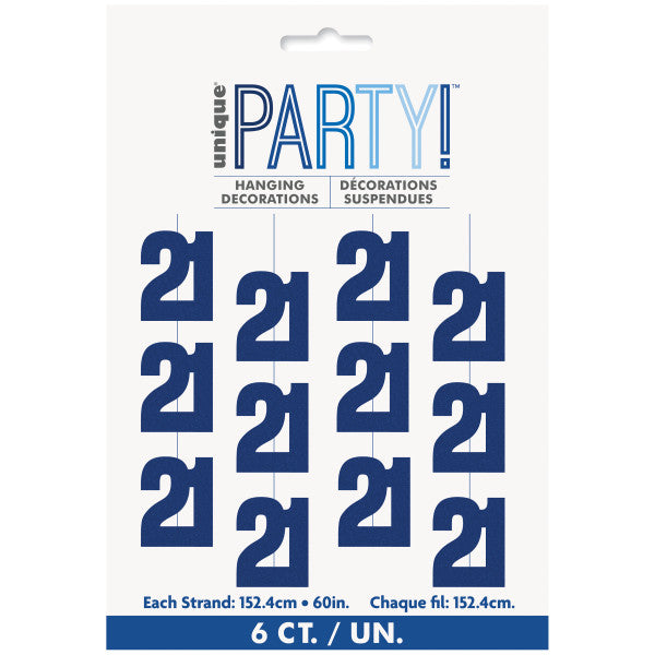 21st Birthday Blue Hanging Strings