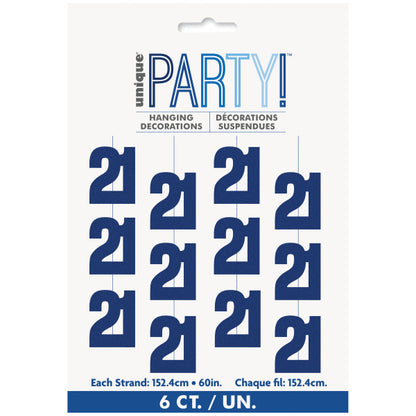 21st Birthday Blue Hanging Strings