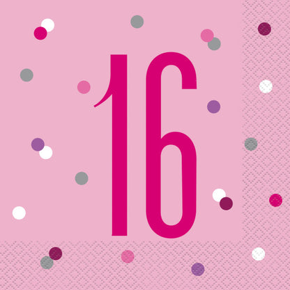 16th Birthday Pink Napkins