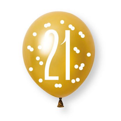 21st Birthday Black & Gold Mixed Balloons