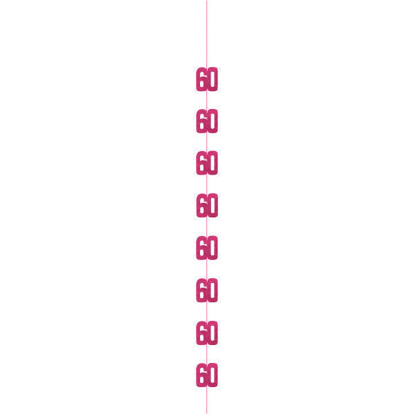 60th Birthday Pink Hanging Strings