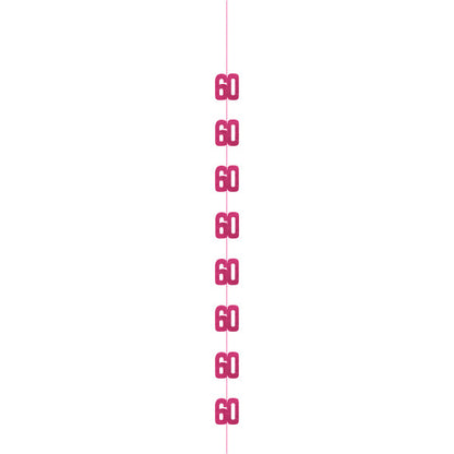 60th Birthday Pink Hanging Strings