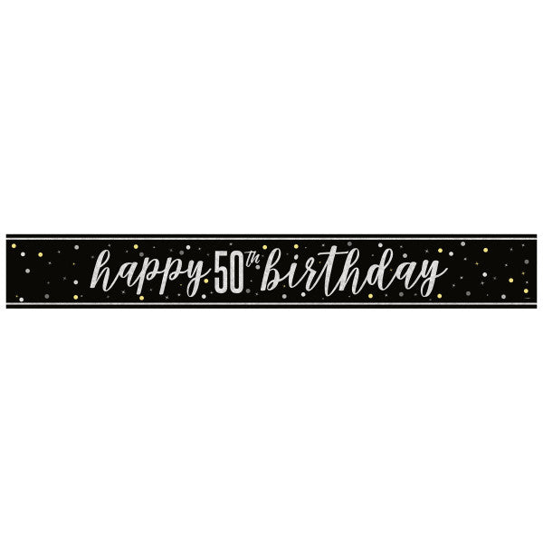 50th Birthday Black Banner