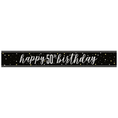50th Birthday Black Banner