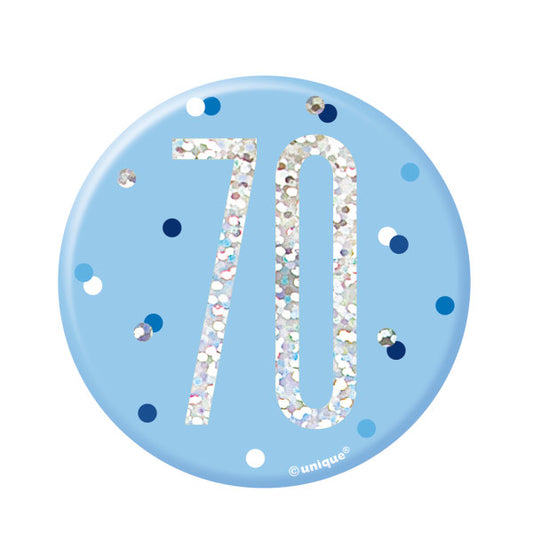 70th Birthday Blue Badge