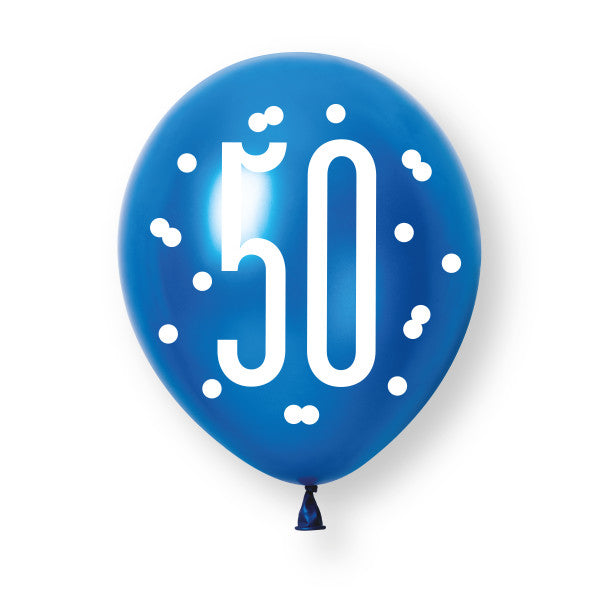 50th Birthday Blue Mixed Balloons