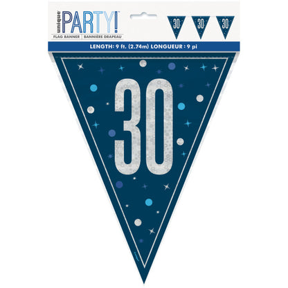 30th Birthday Navy Blue Bunting