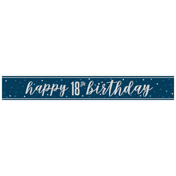18th Birthday Navy Blue Banner