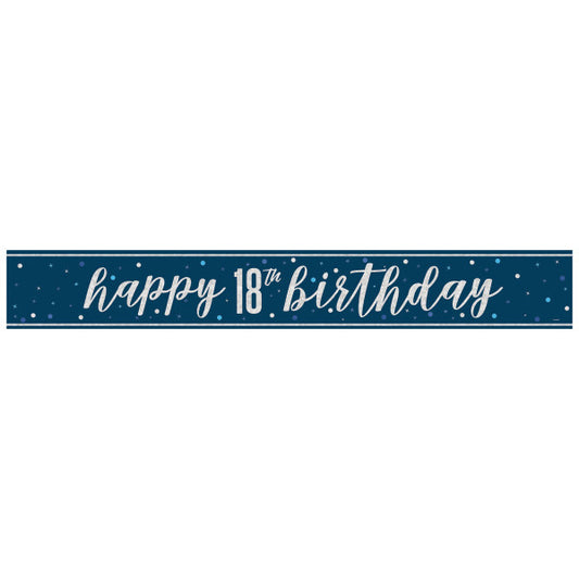 18th Birthday Navy Blue Banner