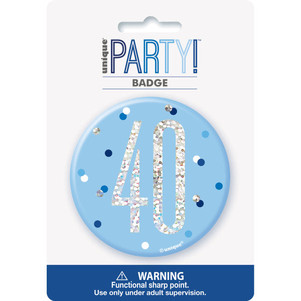 40th Birthday Blue Badge