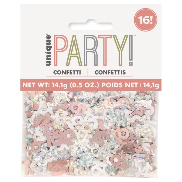 16th Birthday Rose Gold Mixed Confetti